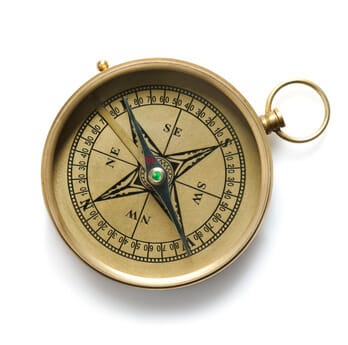 picture of a compass on a white background