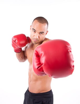 image of a boxer punching in the direction of the camera