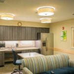 the patient lounge kitchen at stepping stone center for recovery